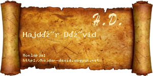 Hajdár Dávid névjegykártya