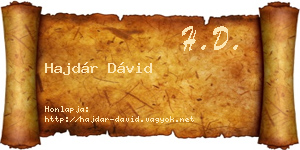 Hajdár Dávid névjegykártya